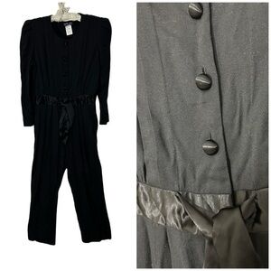 Vtg all that jazz petite black jumpsuit